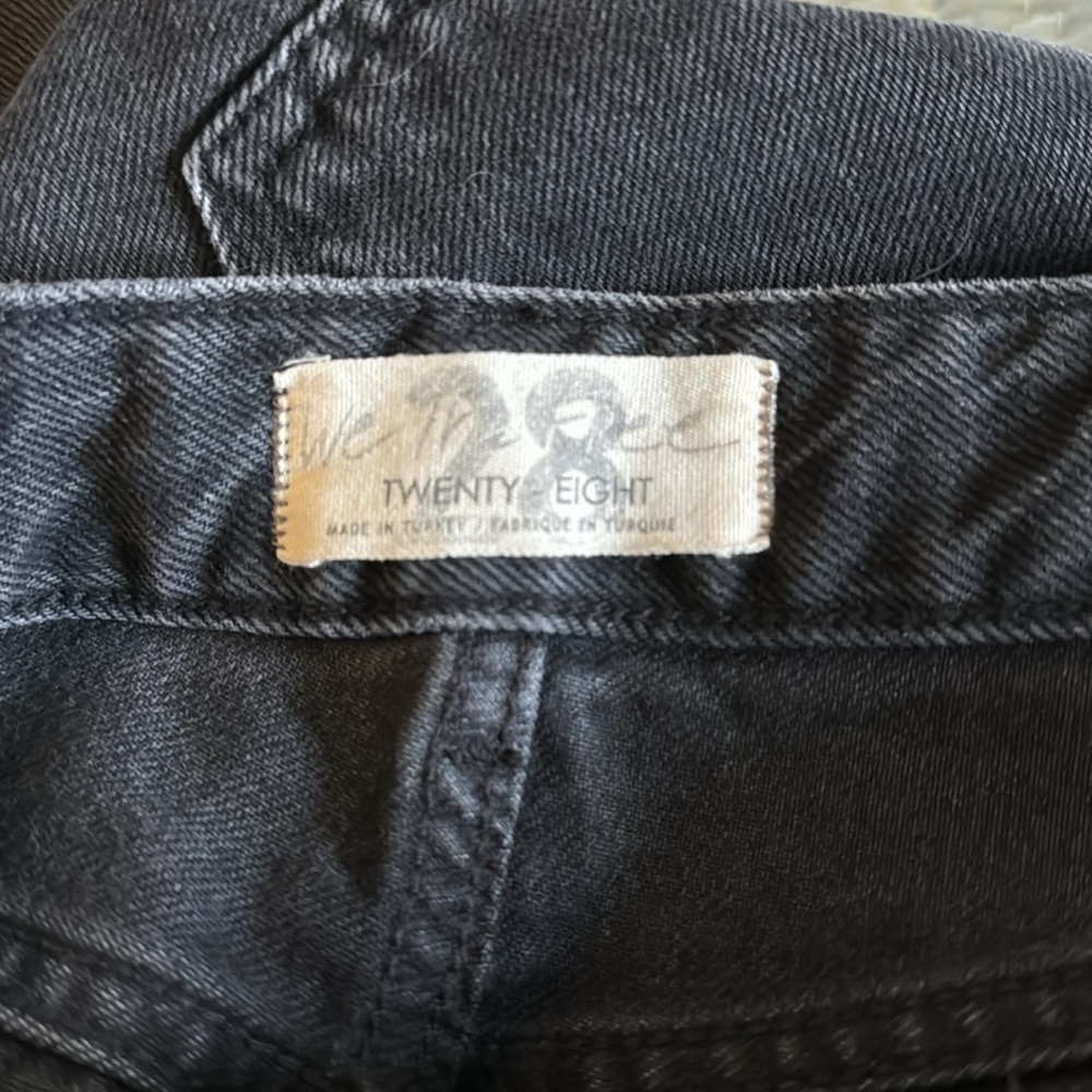 Free People We The Free Black loose fit Crop Button fly Jeans Size 28 - Picture 6 of 10